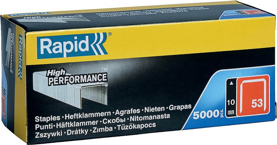 RAPID тип 53 (A / 10 / JT21), 10 мм, 5000 шт., супертвердые, профессиональные, тонкие скобы 11858810