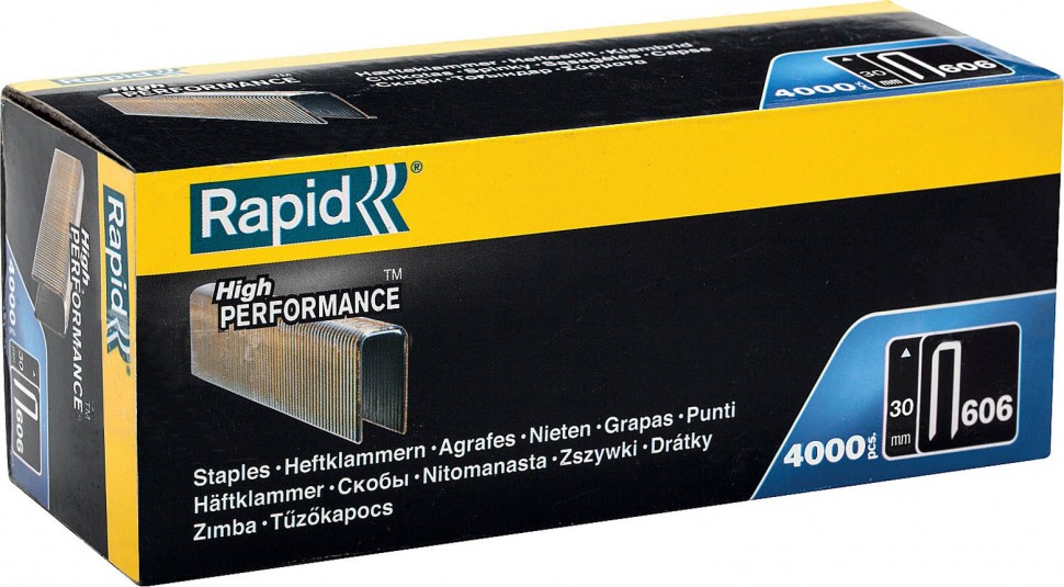 RAPID тип 55 (C / 14 / 606), 30 мм, 4000 шт., супертвердые, закаленные, скобы узкие 466301040