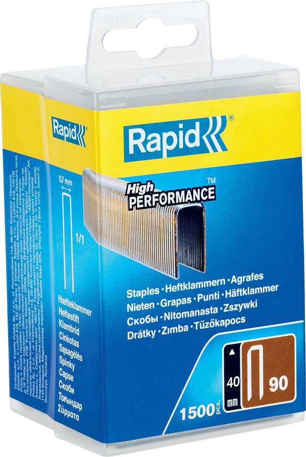 RAPID тип 90, 40 мм, 1500 шт., супертвердые, закаленные, скобы узкие 5000127