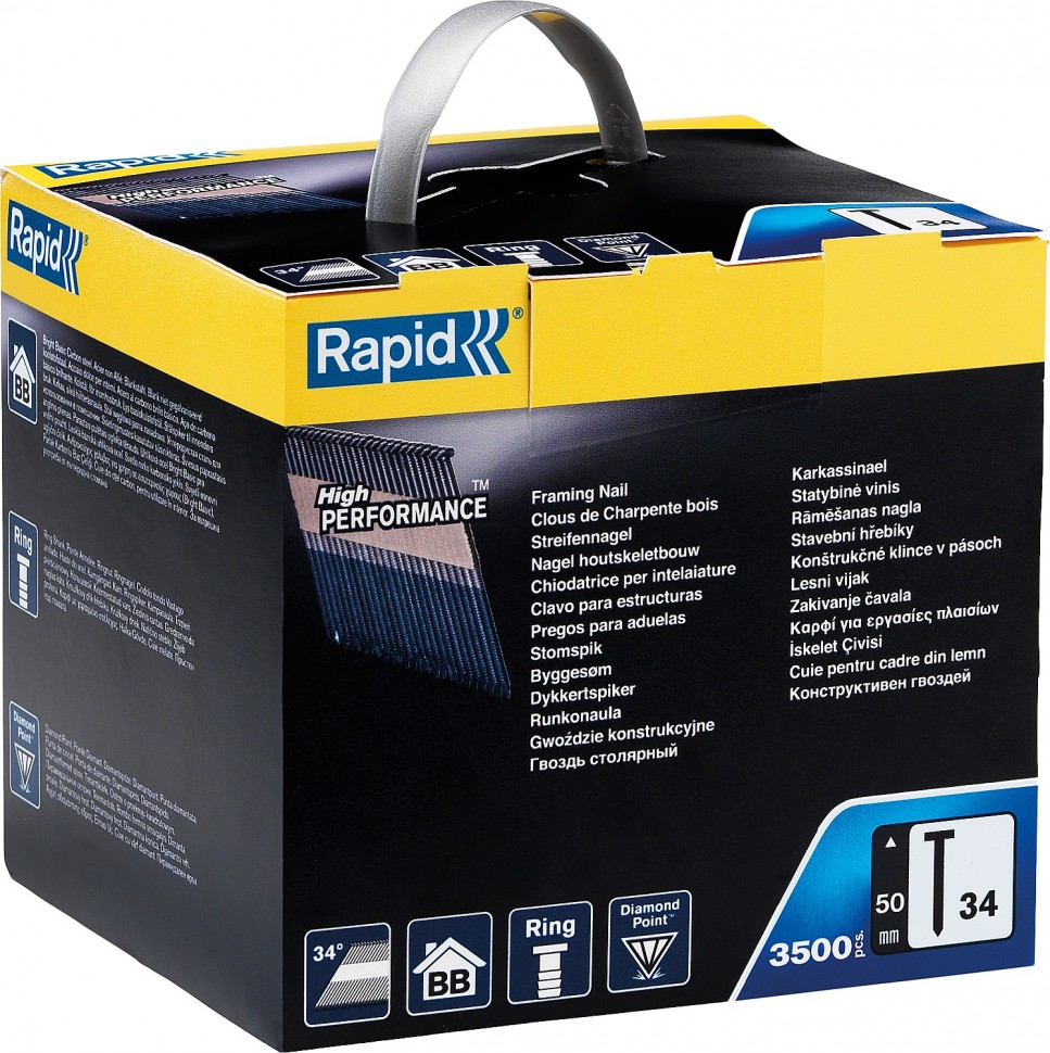 RAPID 2000 шт., 90 мм, тип 34, закаленные, гвозди супертвердые 5000801